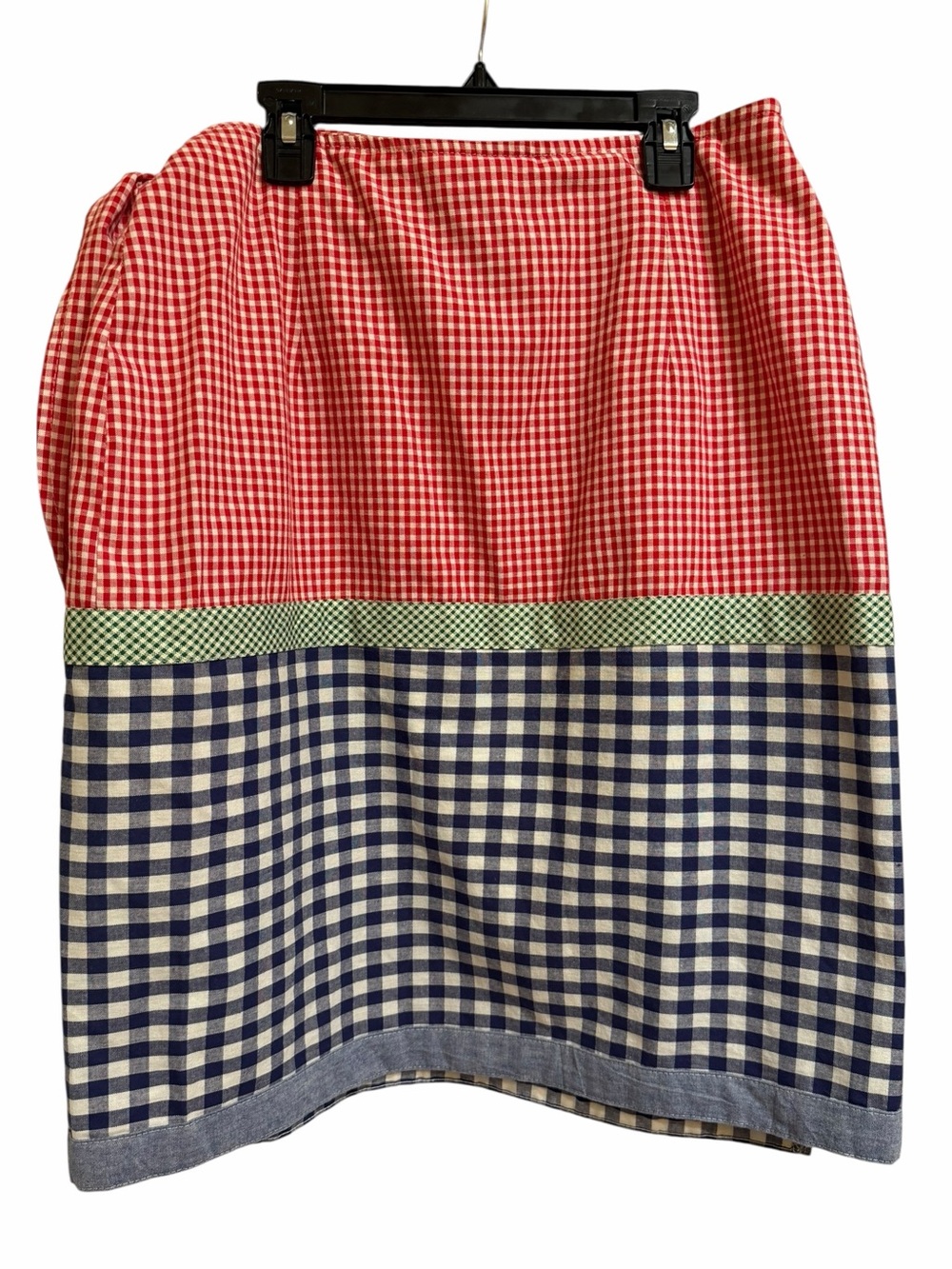 Barbara Gerwit Vintage 80s Red White & Blue Gingham Wrap Skirt Cotton Medium - Picture 2 of 7